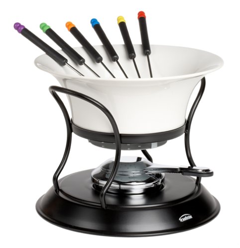 Trudeau Flare Stoneware 10-Piece Fondue Set