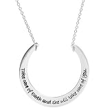 SilverEco Sterling Silver Take Care Of The Earth and She Will Take Care of You Necklace 16-18in