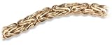 14k Yellow Gold 5mm Oval Italian Byzantine Chain Necklace, 18