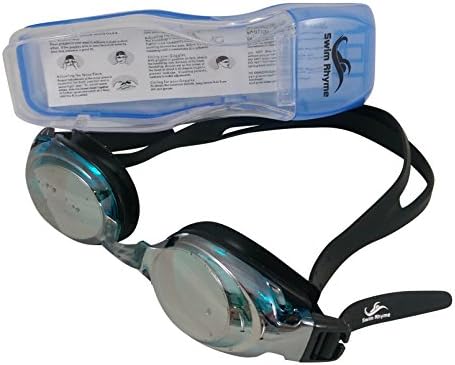 Anti Fog Mirrored Goggles by Swim Rhyme. UV Protection, Adjustable Nose Bridge, Perfect Fit, Air Seal, Free Travelling Case and 60 Days Money Back Guarantee (Black)