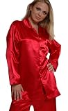  : Intimo Women's 100% Silk Pajama Set, Red, Large