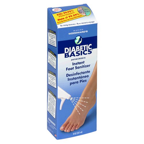 Woodward's Diabetic Basics Instant Foot Sanitizer, 8-Ounce Spray Bottles (Pack of 2)
