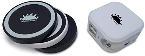 Chee (Qi) Wireless Charging Pad (3-Pack) PLUS 2-in-1 Universal Dual USB Car-Wall Charger by MyTravelBFF. For Qi Compatible Devices like Samsung Galaxy S6 / Edge