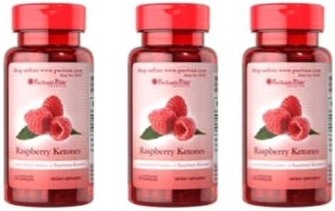 Puritan's Pride Raspberry Ketones 100 Mg 60 Capsules Single & Multi Packs (3 Bottles each of 60 Caps)