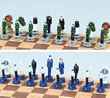 Air Force And Marines Chess Set, King:3-1/4