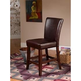 Powell 749-430 Distressed Aged Mahogany Counter Stool with Top Grain Leather - 24 Seat... by Powell