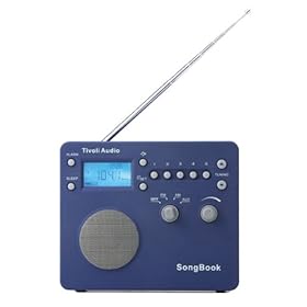 Tivoli Audio SongBook AM / FM Alarm Clock Travel Radio, Blue