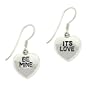 Valentine's Day Sterling Silver .925 'It's Love' and 'Be Mine' Puffed Heart Dangle Earrings