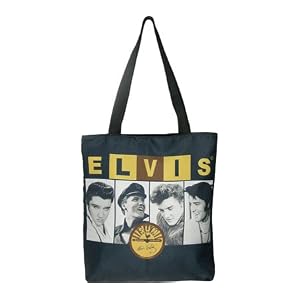 Elvis Presley Signature Product Women's Elvis and Sun Magazine tote Top Zip Handbag