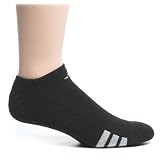 adidas Men's 3-Stripe No Show Sock, Black, 10-13, 3-Pack