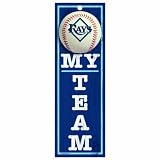 MLB Tampa Bay Rays 4-by-13 Wood "My Team" Sign