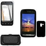 iNcido Brand Samsung Conquer 4G D600 Combo Solid Black Silicone Skin Case F ....