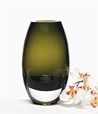 BADASH CRYSTAL RADIANT VASE 10 OLIVE