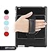 Hi-mobiler Portable Rotating Stand Pu Black Leather Cover Case with Genuine Leather Hand Strap for Ipad 2 Ipad 3(the New Ipad) Ipad 4(ipad with Retina Display) and Free Hi-mobiler Cord Tie