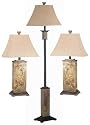 Kenroy Home Bennington 3-Piece Lamp Set with Natural-Slate Finish
