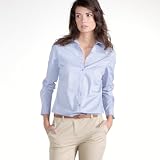 Long-sleeved stretch poplin shirt