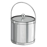 Kraftware Mylar Ice Bucket with Metal Cover - Brushed Chrome (3-qt.)