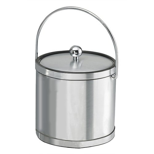 Kraftware Mylar Ice Bucket with Metal Cover - Brushed Chrome (3-qt.)