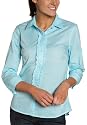IZOD Women's 3/4 Sleeve Paw Print Ruffle Shirt