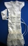 Gorgeous Ivory Satin Gown Set (Five preemie and newborn sizes), Newborn 8-12 lbs