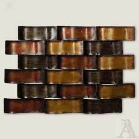 Brown Tan Color Wave Shaped Abstract Wall Art Modern Contemporary