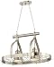 2 Light Brushed Nickel Finish Hanging Pot Rack Chandelier