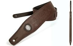 Dark Brown 'Embossed Series' Leather Guitar Strap for Electric/Acoustic/Bass Guitar