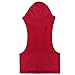 YiZYiF Men's Hooded Gym Tank Tops Bodybuilding Stringer Muscle Workout Shirts Red Medium