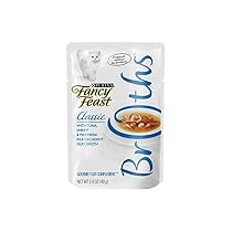 Purina Fancy Feast Broths for Cats, Classic, With Tuna Shrimp and Whitefish, 1.4-Ounce Pouch, Pack of 16
