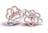 14K Rose and White Gold Interlocking Hearts Diamond Ring - 0.33 Ct.