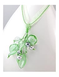 Lawn Green Cotton Necklace In 92.5 Sterling Silver
