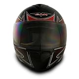 VCAN V136 Large Red  Spartan Graphic Full Face Helmet