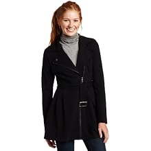 Kensie Girl Juniors French Terry Coat, Black, Medium