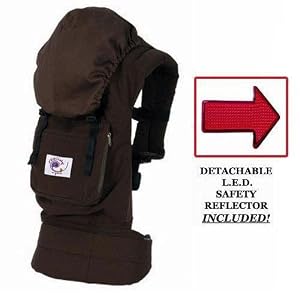 Ergo Baby BC9ODCK Organic Dark Chocolate Baby Carrier with Kona Lining And LED Safety Reflector Light