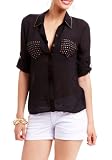 2B Autumn Studded Button Down Top