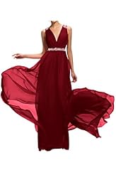 Sexy V-neck Open-Back Lace Chiffon/Tulle Evening Dress/Prom Dress  with a Brush/Sweep Train 