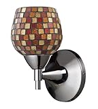 Celina 1-Light Sconce In Polished Chrome With Multi Fusion Glass