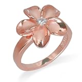 Plumeria Ring with 14K Rose Gold Finish
