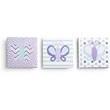CoCaLo Mix & Match Canvas Wall Art, Butterflies, 3 Count (Discontinued by Manufacturer)