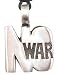 No War Symbol Peace Sign Silver Tone Pewter Pendant Necklace