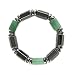 Men's Magnetic Hematite Bracelet with Green Jade Hexagon Beads - 7.5