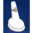 White Leather Ring Finger Display Jewelry Showcase Unit