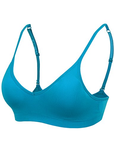 DOUBLDO Womens Seamless Strap Bralette with Stretchy and Removable Cups