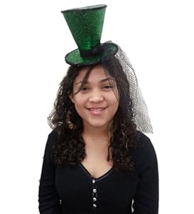 Green Glitter Mini Top Hat