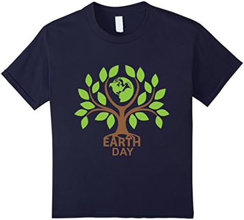 Kids Happy Earth Day 2016 Save Tree Nature Go Green Globe T-Shirt 4 Navy
