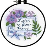 410Fzf1xCsL. SL160  Learn A Craft Listen To Your Heart Crewel Embroidery Kit   6 Round