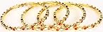 Set of Four Kundan Bangles - Copper Alloy with Glass