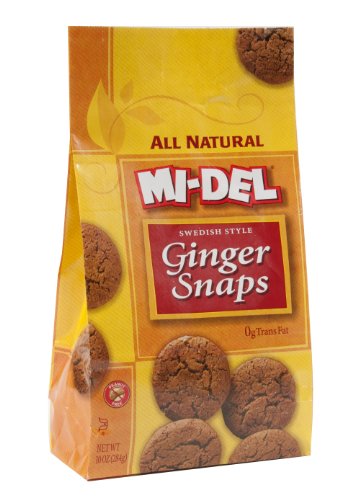 Mi-Del Gingersnaps, 10-Ounce (Pack of 12)