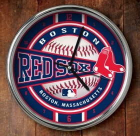 Boston Red Sox Chrome Clock