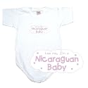 BABY BODYSUIT WHITE " PINK CLOUD LOVE ME , I'M NICARAGUAN " NICARAGUA